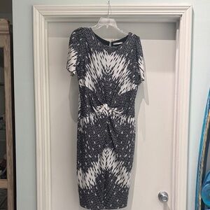 Elegant Black and White Patterned Dress